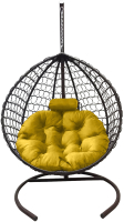 Кресло подвесное Craftmebelby Кокон Капля Премиум (коричневый/желтый) - 