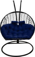 Кресло подвесное Craftmebelby Кокон Двойной (черный/синий) - 
