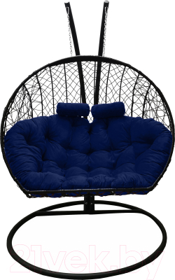 Кресло подвесное Craftmebelby Кокон Двойной (черный/синий)