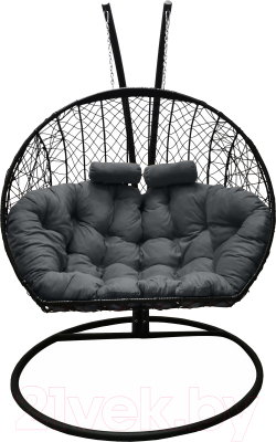 Кресло подвесное Craftmebelby Кокон Двойной (черный/серый)