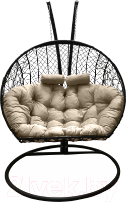 Кресло подвесное Craftmebelby Кокон Двойной (черный/бежевый)