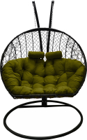Кресло подвесное Craftmebelby Кокон Двойной (черный/зеленый) - 