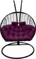 Кресло подвесное Craftmebelby Кокон Двойной (черный/фиолетовый) - 