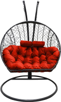 Кресло подвесное Craftmebelby Кокон Двойной (графит/коралловый) - 