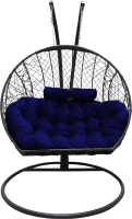 Кресло подвесное Craftmebelby Кокон Двойной (графит/фиолетовый) - 