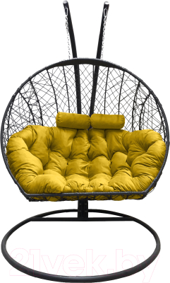 Кресло подвесное Craftmebelby Кокон Двойной (графит/желтый)