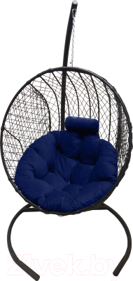 Кресло подвесное Craftmebelby Кокон Круглый стандарт (графит/синий)