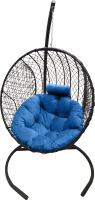 Кресло подвесное Craftmebelby Кокон Круглый стандарт (графит/голубой) - 