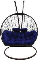 Кресло подвесное Craftmebelby Кокон Двойной (коричневый/синий) - 