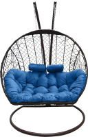 Кресло подвесное Craftmebelby Кокон Двойной (коричневый/голубой) - 
