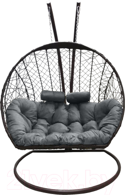 Кресло подвесное Craftmebelby Кокон Двойной (коричневый/серый)