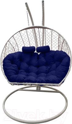 Кресло подвесное Craftmebelby Кокон Двойной (белый/синий)