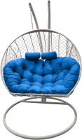 Кресло подвесное Craftmebelby Кокон Двойной (белый/голубой) - 