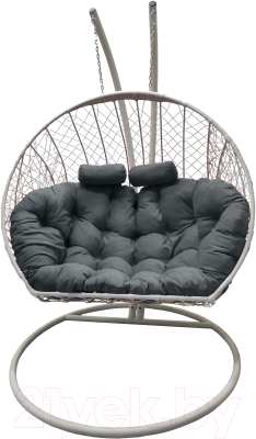 Кресло подвесное Craftmebelby Кокон Двойной (белый/серый)