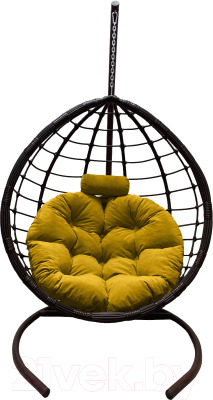 Кресло подвесное Craftmebelby Кокон Капля Сфера (черный/желтый)