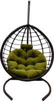 Кресло подвесное Craftmebelby Кокон Капля Сфера (черный/зеленый) - 