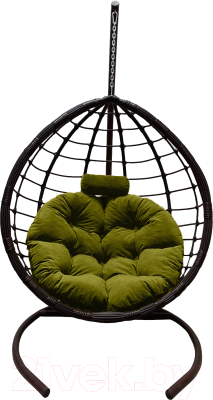 Кресло подвесное Craftmebelby Кокон Капля Сфера (черный/зеленый)