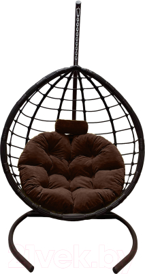 Кресло подвесное Craftmebelby Кокон Капля Сфера (черный/коричневый)