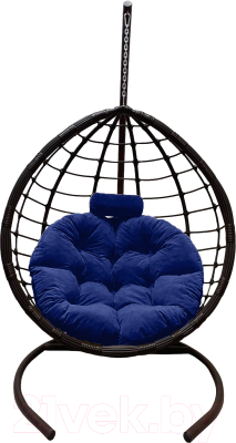 Кресло подвесное Craftmebelby Кокон Капля Сфера (черный/синий)