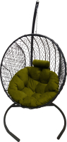 Кресло подвесное Craftmebelby Кокон Круглый стандарт (графит/зеленый) - 