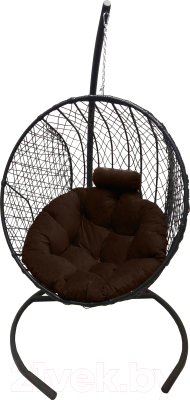 Кресло подвесное Craftmebelby Кокон Круглый стандарт (графит/коричневый)