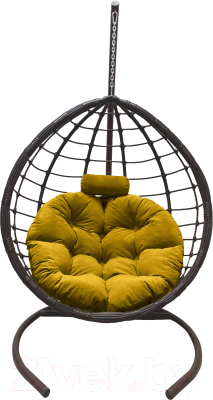 Кресло подвесное Craftmebelby Кокон Капля Сфера (графит/желтый)