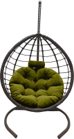 Кресло подвесное Craftmebelby Кокон Капля Сфера (графит/зеленый) - 