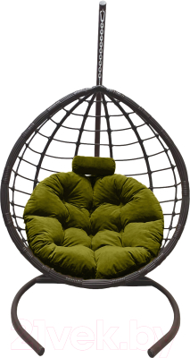 Кресло подвесное Craftmebelby Кокон Капля Сфера (графит/зеленый)