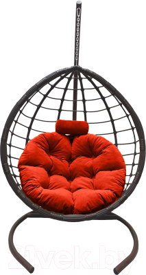 Кресло подвесное Craftmebelby Кокон Капля Сфера (графит/коралловый)