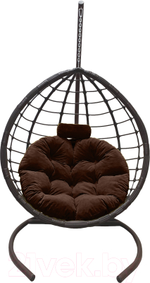 Кресло подвесное Craftmebelby Кокон Капля Сфера (графит/коричневый)