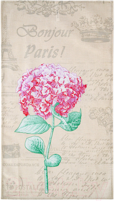 Набор полотенец Лен наш Цветы Парижа 248921 (34x61, бежевый)