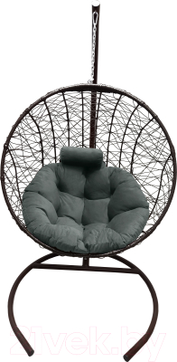 Кресло подвесное Craftmebelby Кокон Круглый стандарт (коричневый/серый)