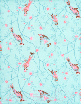 Полотенце Лен наш Японские птицы 21-111 / 246413 (47x61, голубой/розовый)