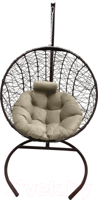 Кресло подвесное Craftmebelby Кокон Круглый стандарт (коричневый/бежевый)