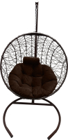 Кресло подвесное Craftmebelby Кокон Круглый стандарт (коричневый/коричневый) - 