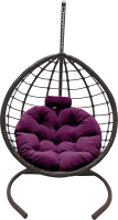 Кресло подвесное Craftmebelby Кокон Капля Сфера (графит/фиолетовый) - 