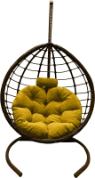 Кресло подвесное Craftmebelby Кокон Капля Сфера (коричневый/желтый) - 