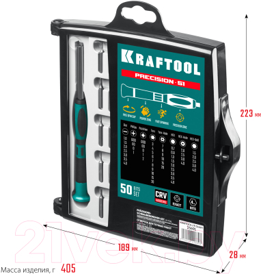 Отвертка Kraftool Precision-51 / 25691 (с битами)