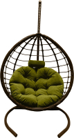 Кресло подвесное Craftmebelby Кокон Капля Сфера (коричневый/зеленый) - 