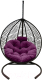 Кресло подвесное Craftmebelby Кокон Капля Зигзаг (черный/фиолетовый) - 