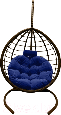 Кресло подвесное Craftmebelby Кокон Капля Сфера (коричневый/синий)