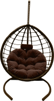 Кресло подвесное Craftmebelby Кокон Капля Сфера (коричневый/коричневый) - 