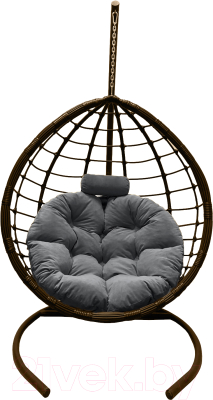 Кресло подвесное Craftmebelby Кокон Капля Сфера (коричневый/серый)