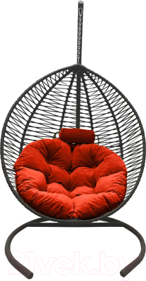 Кресло подвесное Craftmebelby Кокон Капля Зигзаг (графит/коралловый)