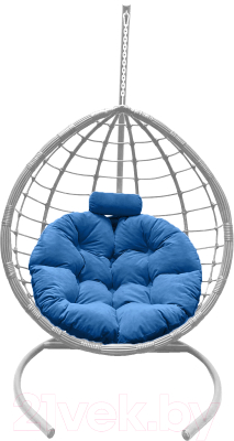 Кресло подвесное Craftmebelby Кокон Капля Сфера (белый/голубой)