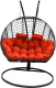 Кресло подвесное Craftmebelby Кокон Двойной Премиум Кольца (черный/коралловый) - 