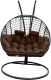 Кресло подвесное Craftmebelby Кокон Двойной Премиум Кольца (черный/коричневый) - 