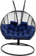 Кресло подвесное Craftmebelby Кокон Двойной Премиум Кольца (черный/синий) - 