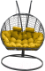 Кресло подвесное Craftmebelby Кокон Двойной Премиум Кольца (графит/желтый) - 
