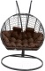 Кресло подвесное Craftmebelby Кокон Двойной Премиум Кольца (графит/коричневый) - 
